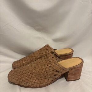 Nisolo All-Day Woven Heeled Mule In Almond, NEW! Size 9.5